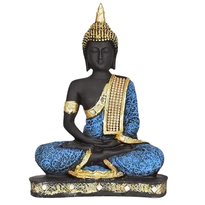 meditation Sitting lord bhudhha Staue idol Blue Handicraft Home Decoraitve Showpiece