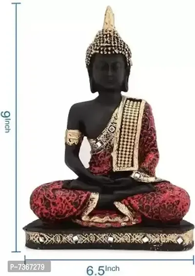 meditation Sitting lord bhudhha Staue idol Red Handicraft Home Decoraitve Showpiece-thumb2