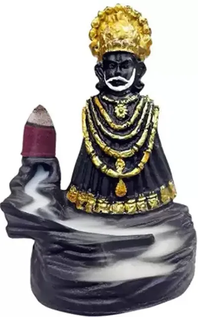 Aaputri handicraft Khatushyam ji Baba BackFlow Incense Holder with 10 Incense Cones Indoor Fountains