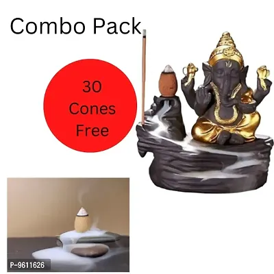 Golden Ganesha smoke fountain backflow with 30 smoke cones.showpiece-thumb0
