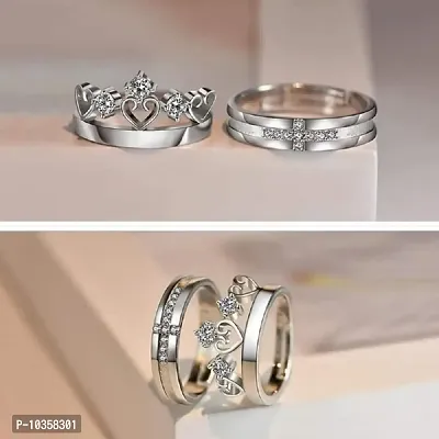 Adjustable Silver plated Ring Set for gift-thumb0