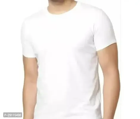 Reliable White Polycotton Printed Round Neck Tees For Men