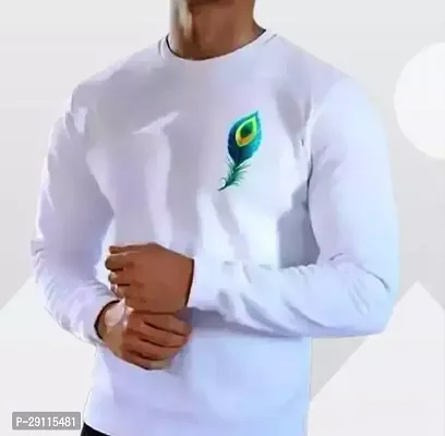 Reliable White Polycotton Printed Round Neck Tees For Men-thumb0