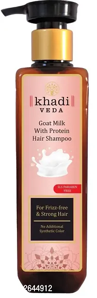 Khadi Veda Shampoo Goat Milk for Frizz-free & Strong Hair - 200 ml.