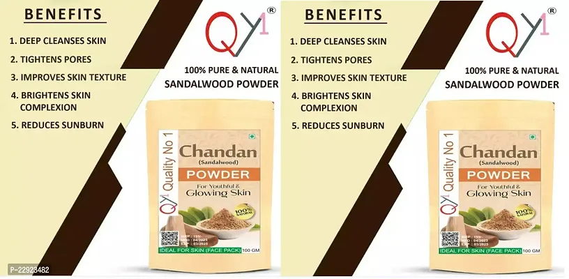 QY1 Sandalwood Face Pack Powder Pure Natural 100 g pack of 2-thumb0