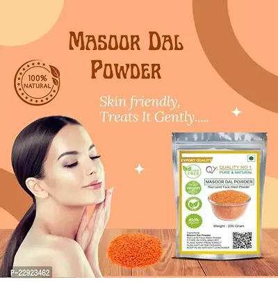 QY1 Masoor Dal Face wash Powder 200 Grams Red Lentil Powder for Glowing Skin Face Packs