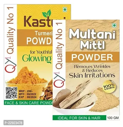 Kasturi Turmeric Face Pack Powder 100gm Natural And Pure Kasturi Manjal Amba Haldi Jangli Haldi Best For Face And Skin Free Mitti Powder 100gm Best Result only 15 Days-thumb0