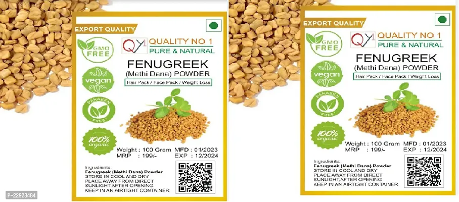 Natural Fenugreek Seed Powder face pack Methi Powder 100 Gram pack of 2