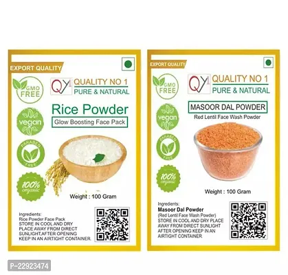 Rice Powder 100gm Free Masoor Dal Powder 100gm Red Lentil Face pack pack of 2