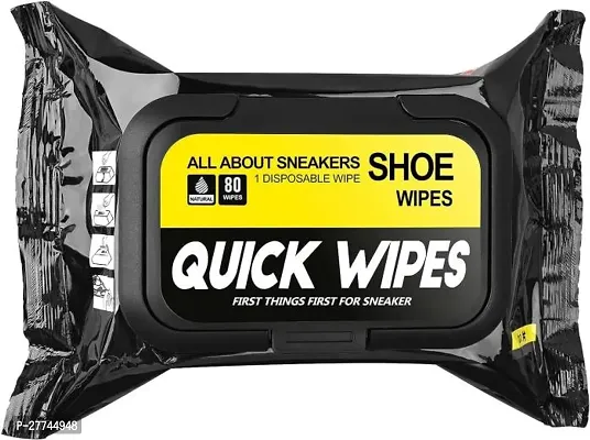 Klaty  Shoe Cleaner Wipes - 1 Packs of 80 - Portable Wipes Quickly Remove Dirt Cleaner  (Nylon, Generic, Synthetic Leather, Nylon, Leather, White)-thumb0