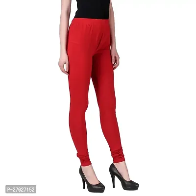 Elegant Red Cotton Leggings For Women-thumb0