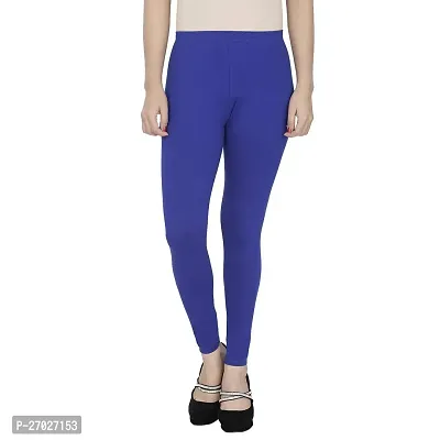 Elegant Blue Cotton Leggings For Women-thumb0