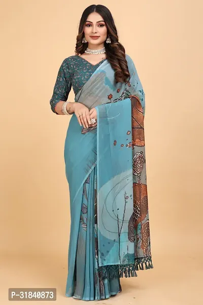 Stylish Saree with Blouse piece for Women-thumb0