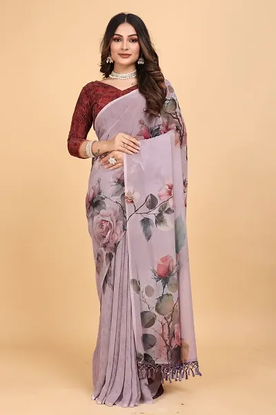 Elegant Georgette Saree with Blouse piece 