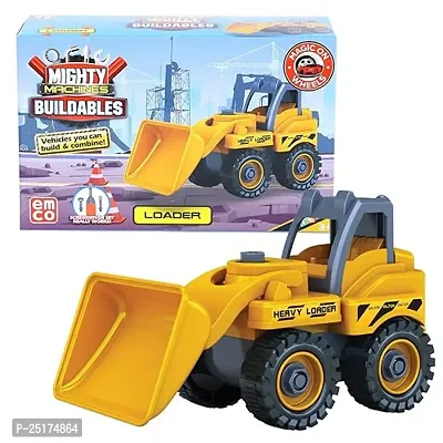 Mighty Machines Buildables -Loader|BuildANDCombine Vehicle|Easy to Build Pull BackANDFriction Vehicle|Develop MotorANDCognitive Skills for Kids 3 Yrs+|Role Play Toy|BirthdayANDReturn Gift|Made in India,Multi-thumb0