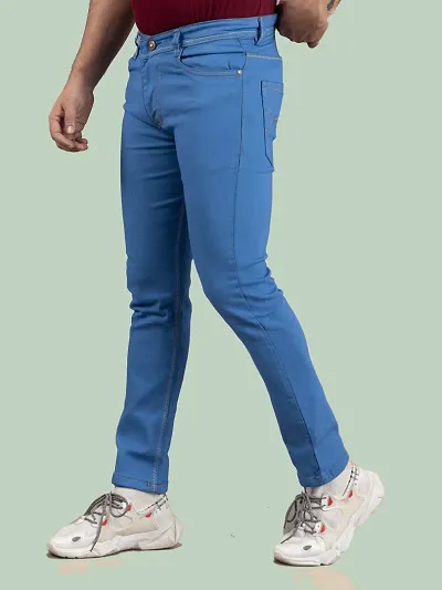 Stylish Solid Mid-Rise Jeans For Men