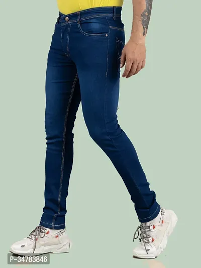 Stylish Denim Mid-Rise Jeans For Men-thumb0