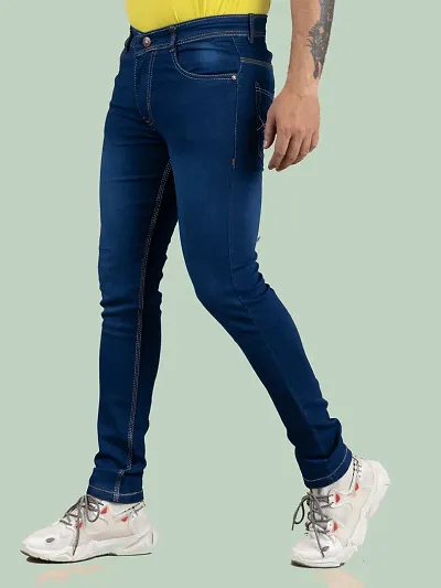 Stylish Solid Mid-Rise Jeans For Men