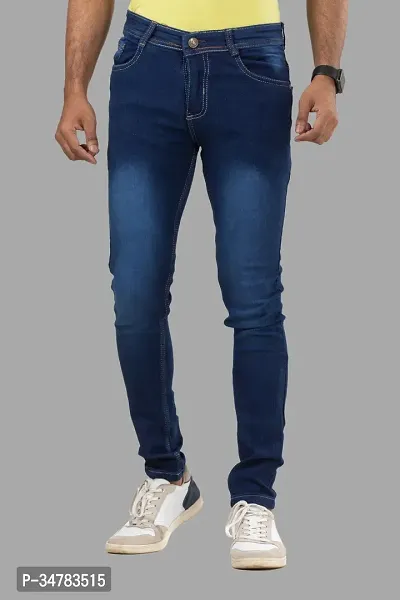 Stylish Denim Mid-Rise Jeans For Men-thumb2