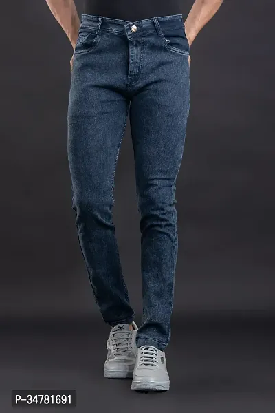 Stylish Denim Mid-Rise Jeans For Men-thumb0