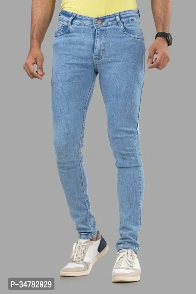 Stylish Denim Mid-Rise Jeans For Men-thumb0