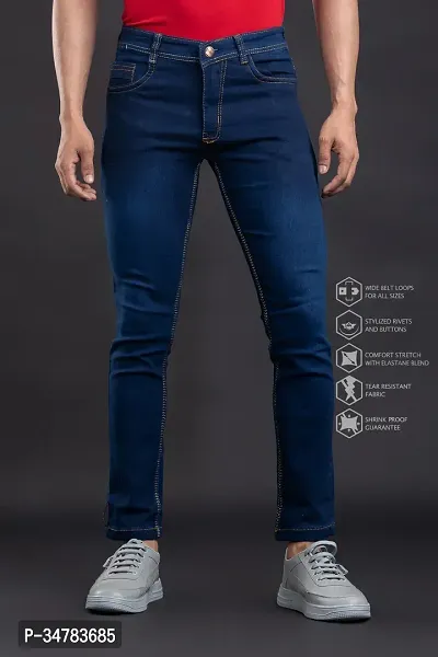 Stylish Denim Mid-Rise Jeans For Men-thumb2