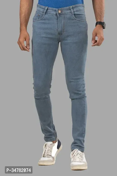 Stylish Denim Mid-Rise Jeans For Men-thumb0