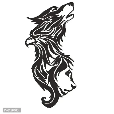 Tribal Lion Eagle Wolf Animal Face Tattoo Waterproof For Men And Women Temporary Body Tattoo