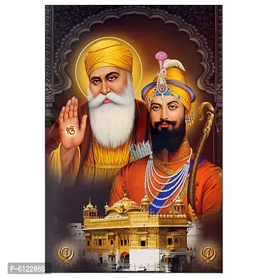 Guru Govind Singh with Shree Guru Nanak Dev Ji Wall Sticker Waterproof Sticker for Home Deacute;cor