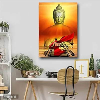 Lord Buddha Finding a Path Quotes Motivational Wall Sticker for Home and Living Room-thumb0