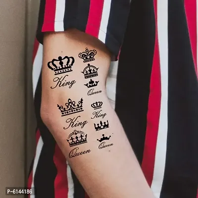 King Crown Graffiti Temporary Body Waterproof Tattoo For Men and Women-thumb0