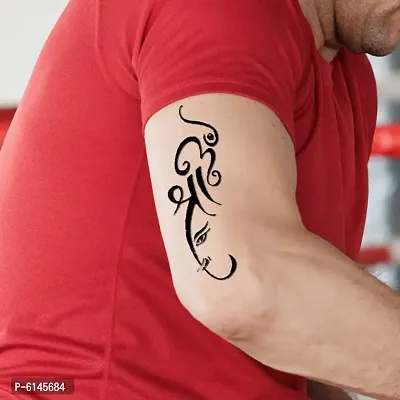 Om with Shree Ganesh Tattoo Waterproof Men and Women Temporary Body Tattoo