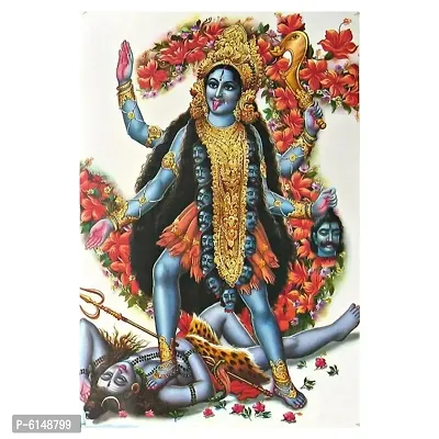 Best Wall Sticker Spritual Kali Mata ji Most Rare Vinayl Poster For Living Room , Bed Room , Kid room , Guest Room etc.Size(12x18).-thumb0
