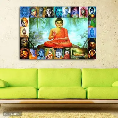 Best Wall Sticker Sprictual Gautama Buddha Ji Painting New Most Rare Vinayl Poster For Living Room , Bed Room , Kid room , Guest Room etc.Size(12x18).-thumb0