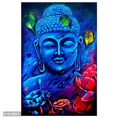 Best Wall Sticker Sprictual Gautum Buddha Ji Blue Type Painting New Most Rare Vinayl Poster For Living Room , Bed Room , Kid room , Guest Room etc.Size(12x18).