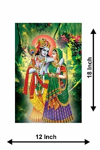 Radha Krishna Print Poster Wall Sticker, Home Decor Stickers for Living Room Home (Size 12x18)-thumb2