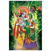 Radha Krishna Print Poster Wall Sticker, Home Decor Stickers for Living Room Home (Size 12x18)-thumb1