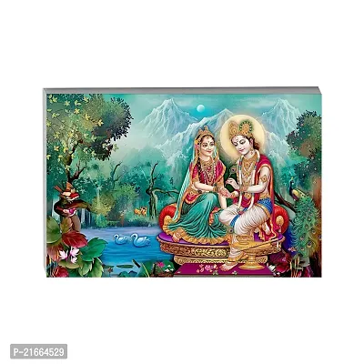 Surmul Radha Krishna Photo Sunboard For Home Deacute;cor, Living Room, Puja Room 18x12 Inch-thumb0