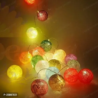 16 L Cotton Ball Multi String Lights-thumb0