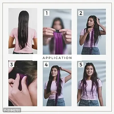 Stylish Purple 22 Inch Synthetic Hair Extension For Women- 4 Pieces-thumb2