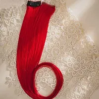 Stylish Red 22 Inch Synthetic Hair Extension For Women- 4 Pieces-thumb2