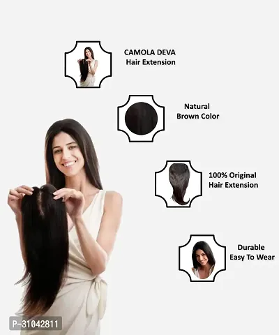 Stylish Brown 18 Inch Synthetic Hair Extension For Women-thumb0