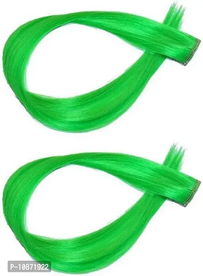 Desinger Green Synthetic Hair Extension-Pack Of 2