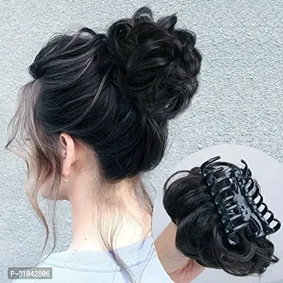 Stylish Black 5 Inch Synthetic Hair Extension For Women-thumb0