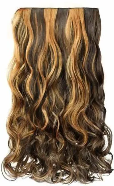 Black and Brown 5 Clip Wavy Hair Extensions and Pony Tails