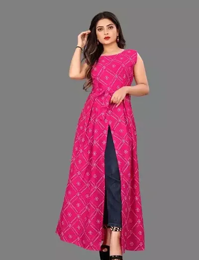 Stylish Crepe A-Line Kurta For Women