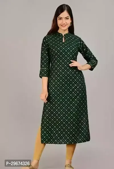 Stylish Crepe Printed A-Line Kurta For Women