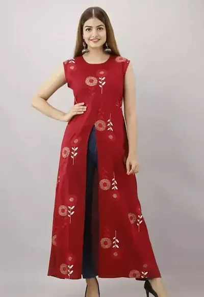 Stylish Crepe A-Line Kurta For Women