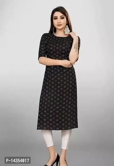 Stylish Crepe Printed A-Line Kurta For Women-thumb0