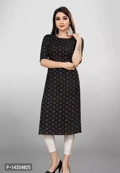 Stylish Crepe Printed A-Line Kurta For Women-thumb0